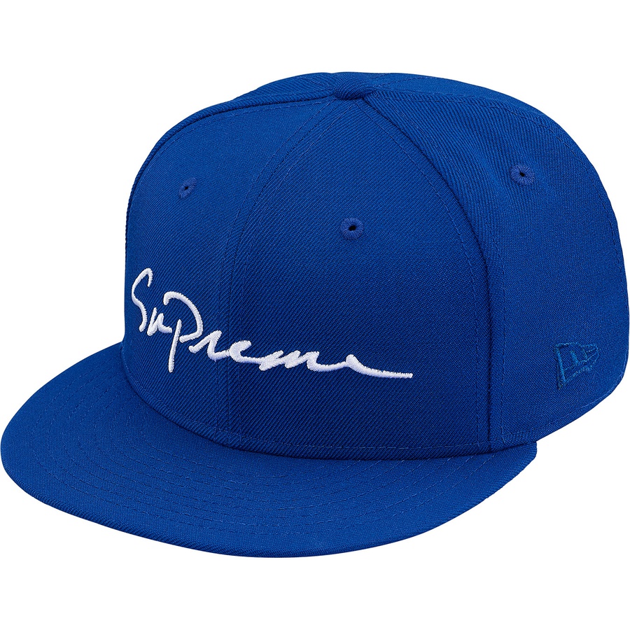 Supreme Classic Script New Era Cap Royal - Novelship